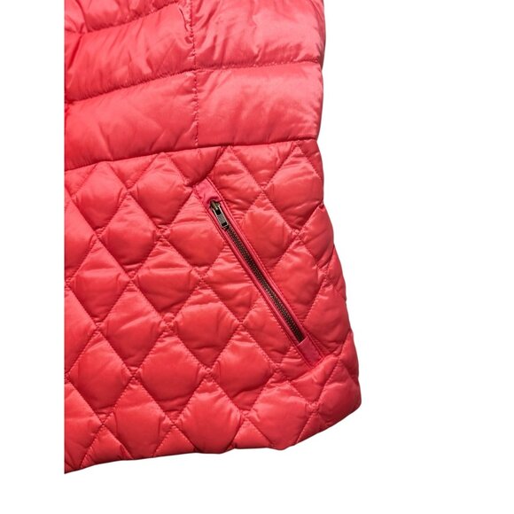 Talbots Down Fill Quilted Vest Womens Medium Salmon Pink Puffer Full Zip Outdoor - Picture 9 of 15